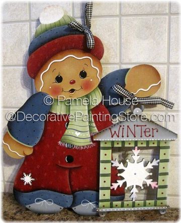 Gingerbread with Snowflake Lantern by Pamela House - PDF DOWNLOAD